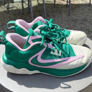 Nike Green and Pink Athletic Shoes